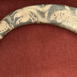 WATER BUFFALO HAND ETCHED HORN